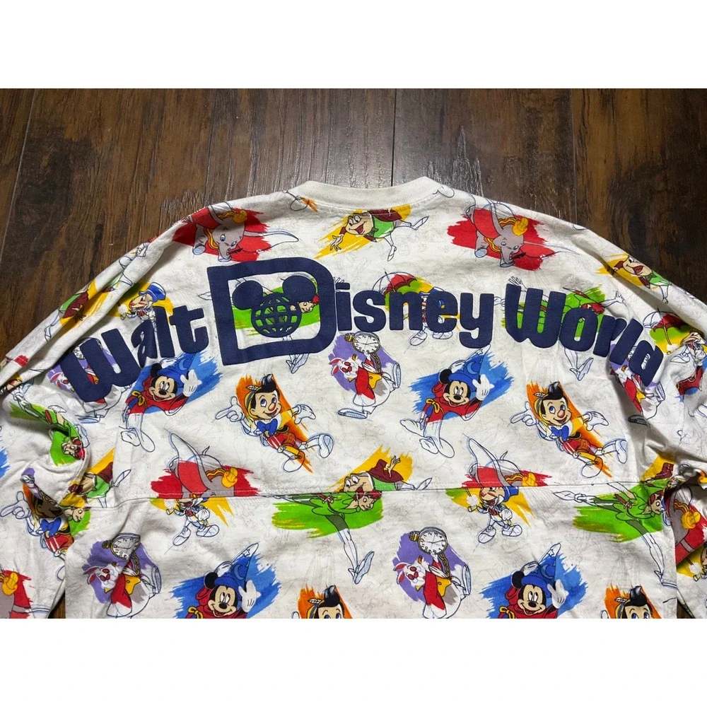 Disney World Spirit Jersey All Over Print Characters Mickey Dumbo White Small